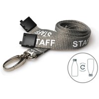 Digital ID 15mm Recycled Grey Staff Lanyards with Metal Lobster Clip (