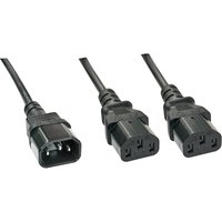 Lindy 1m IEC Splitter Cable IEC C14 to 2 x IEC C13