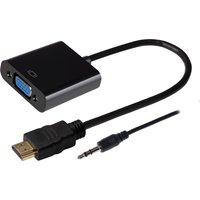 Maplin HDMI to VGA Female + 3.5mm Audio Jack Port Adapter 10cm Cable