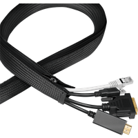 LogiLink Cable sleeve with zipper. Polyester. OD: 30 mm. black. 5 m