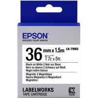 Epson C53S657002/LK-7WB2 Ribbon black on white magnetic 36mm x 1.5m fo