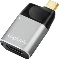 LogiLink USB 3.2 Gen2 Type-C adapter. C/M to HDMI-A+USB-C. 4K. PD. alu