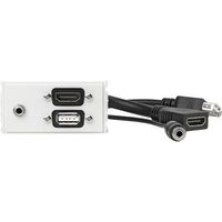 Vivolink WI221281 socket-outlet HDMI + USB A + 3.5mm White