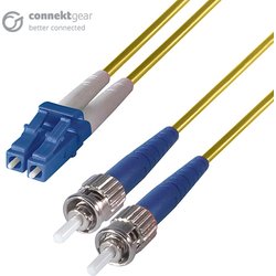 Connektgear 15M Duplex Fibre Optic Single-Mode Cable OS2 9/125 Micron