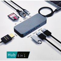 FDL 8 IN 1 USB-C - 4K HDMI / RJ45 / 3x USB-A / USB-C PD / 2 SD