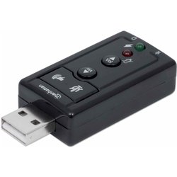 Manhattan USB-A Sound Adapter. USB-A to 3.5mm Mic-in and Audio-Out por