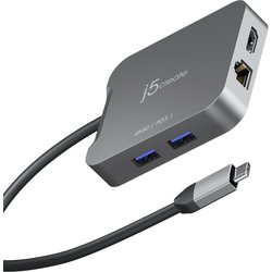 J5Create JCD3191 4K60 Elite USB-C® Travel Adapter. Black
