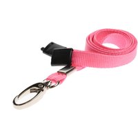 Digital ID 10mm Recycled Plain Pink Lanyards with Metal Lobster Clip (