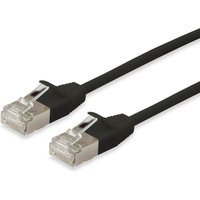 Equip Cat.6A F/FTP Slim Patch Cable. 1m. Black