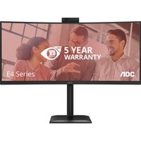 AOC E4 CU34E4CW computer monitor 86.4 cm (34") 3440 x 1440 pixels UltraWide Quad HD LED Black