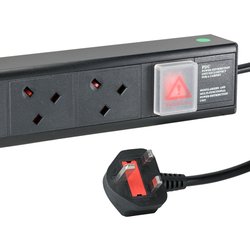 Cablenet 6 Way Uk Horizontal 1U Pdu With Uk 3M Feed