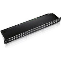 Equip 48-Port Cat.6 Shielded Patch Panel. Black Equip 48-Port Cat.6 Shielded Patch Panel. Black