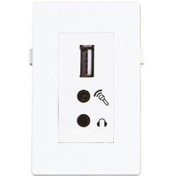 Garbot USB2.0+2x Mini Jack Module - 20 cm. White