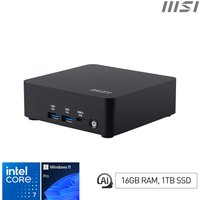 MSI Cubi NUC AI 1UMG Intel Core Ultra 7 155H Desktop PC NUC SFF Mini Computer HTPC (16GB RAM 1TB Storage Windows 11 PRO) Intel Graphics/DDR5/Dual ThunderBolt 4/Dual HDMI/Dual LAN/WiFi 6E/BT 5.3/VESA