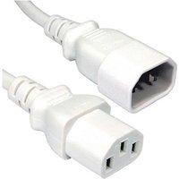 FDL 3M IEC MAINS EXT. CABLE - IEC C13 SKT. TO C14 PLUG - WHITE