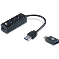Conceptronic HUBBIES 4-Port USB 3.0 Hub with USB-C OTG Adapter