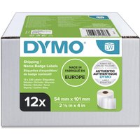 Dymo 13186/S0722420 DirectLabel-etikettes white 101mm x 54mm Pack=12 f