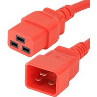 Cablenet 1m IEC C20 - IEC C19 Red PVC 1.5mm Power Leads