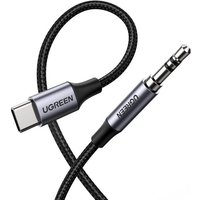 Ugreen 30633 audio cable 1 m 3.5mm USB Type-C Black. Silver