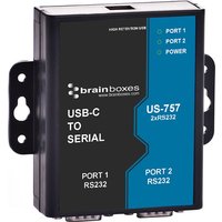 Brainboxes US-757 cable gender changer RS232 USB-C Black. Blue