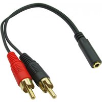 Cables Direct 3-3F2RCAM audio cable 0.2 m 2 x RCA 3.5mm Black
