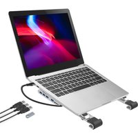 ProperAV Laptop or Tablet Stand Portable with Built in 100W USB-C Hub
