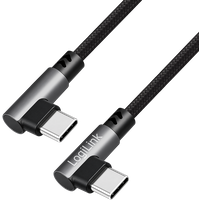 LogiLink USB 2.0 Type-C cable. C/M 90 to C/M 90 . 480 Mbps. 100W.meta