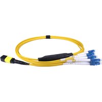 Cablenet 3m OS2 MPO (F) to 4X LC (DX) QSFP Breakout Yellow Cable Metho