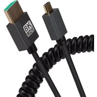 Maplin HDMI to Micro HDMI Coiled Cable 8K Ultra HD @60Hz 1m - Black