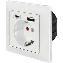Logilink PA0262 Socket-Outlet Cee 7/3 + Usb White
