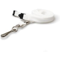 Digital ID 10mm White Tubular Breakaway Lanyards with Metal J-Clip (Pa