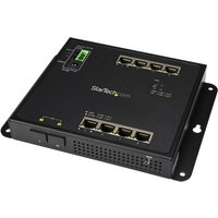 StarTech.com Industrial 8 Port Gigabit Ethernet Switch w/2 MSA SFP Slo