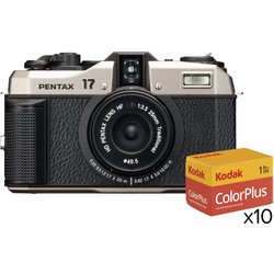 Pentax 17 Film Camera - Dark Silver - Camera + 10X 36 Exposure 35Mm Fi Pentax 17 Film Camera - Dark Silver - Camera + 10X 36 Exposure 35Mm Fi
