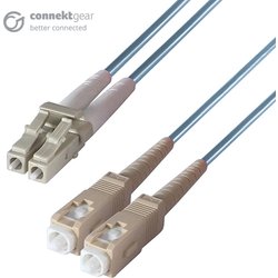 Connektgear 1M Duplex Fibre Optic Multi-Mode Cable OM3 50/125 Micron L