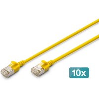 Digitus CAT 6A F-FTP Slim patch cord. 0.5m. yellow. 10 pieces