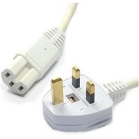 FDL 2M UK MANIS CABLE - UK PLUG TO C15 (HOT) SOCKET - WHITE