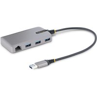 StarTech.com 3-Port USB Hub with Ethernet - 3x USB-A Ports - Gigabit E