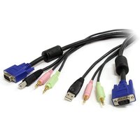 StarTech.com 6 ft 4-in-1 USB VGA KVM Switch Cable with Audio and Micro