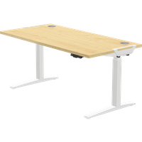 Fellowes Levado White Desk Base and Maple Worktop 1400mm