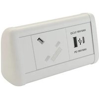 POWERDATA MINI DESK WHITE 1X INDIVIDUALLY POWER SOCKET - USB TYPE A&am