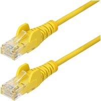 StarTech.com 25cm Yellow Slim CAT6 Ethernet Cable. Snagless. 100W PoE.