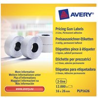 Avery PLP1626 self-adhesive label Price tag Permanent White 12000 pc(s