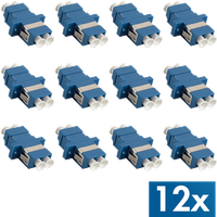 LogiLink Fiber Adapter LC Duplex. 12 pieces. with flange. blue