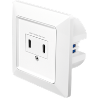 LogiLink Wall outlet with 2-port USB-C charger. 25W PD