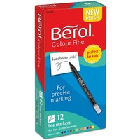 Berol Color Fine Fibre Tip Colouring Pen 0.6mm Line Assorted Colours (