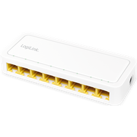 LogiLink Desktop Gigabit Ethernet Switch 8-port. plastic case. white
