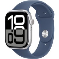 Apple Watch Series 10 GPS 46mm Silver Aluminium Case with Denim Sport