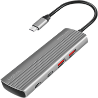 LogiLink USB 3.2 Gen2 Hub. 7+1-port. 2x USB-A. 5x USB-C. PD 100W. alum