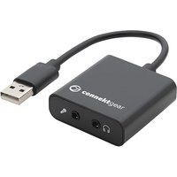 connektgear Stereo Jack Adapter USB 2 Type A Male to 2 x 3.5mm Female