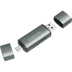 Logilink Usb 3.0 Cardreader. USB-A / USB-C. Sd/ Microsd. Aluminum